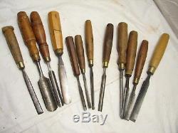 Lot Wood Carving Chisels Woodworking Tools Gouge Sorby Howarth Marples Witherby