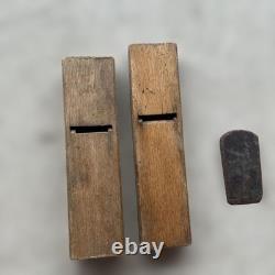 Lot of 2 Japanese Kanna Hand Planes with Spare Blade Carpentry Woodwork Tool