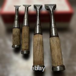 Lot of 4 Japanese Nomi Chisels 23mm 27mm 29mm 40mm Professionally Resharpened