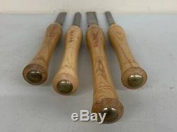 Lot of 4 Robert Sorby HSS Wood Turning Tools 1 3/4 Sheffield England Bowl Gouge