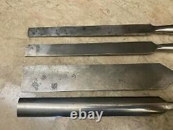 Lot of 4 Vintage Buck Bros. Woodworking Chisels -Firmer Bevel & Gouge Cast Steel