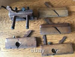 Lot of 5 Antique Woodworking Plough & Molding Block Planes Stothert, H. L. James