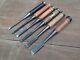 Lot of 6 Japanese Firmer Chisels Woodworking Tools