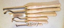 Lot of 6 Robert Sorby Wood Lathe Turning Tools, chisel woodturning, England