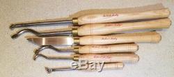 Lot of 6 Robert Sorby Wood Lathe Turning Tools, chisel woodturning, England