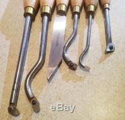 Lot of 6 Robert Sorby Wood Lathe Turning Tools, chisel woodturning, England