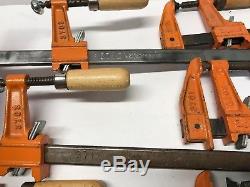 Lot of 7 Jorgensen Bar Clamps 2-12 5-6 3706 3712 Wood Working Made in USA