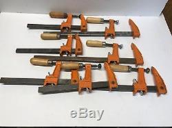 Lot of 7 Jorgensen Bar Clamps 2-12 5-6 3706 3712 Wood Working Made in USA