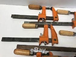 Lot of 7 Jorgensen Bar Clamps 2-12 5-6 3706 3712 Wood Working Made in USA