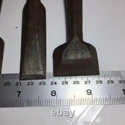 Lot of 8 Japanese Chisels Nomi Set Carpenter Woodworking Tools Used As Is