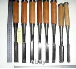 Lot of 8 Japanese Vintage Chisel Nomi Carpentry Tool wood working Japan