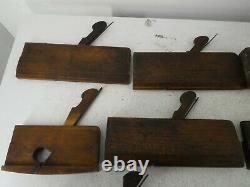 Lot of 8 Wooden Vintage Moulding Planes Antique Carpenters Tools A27