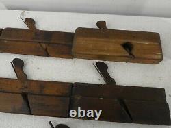 Lot of 8 Wooden Vintage Moulding Planes Antique Carpenters Tools A27