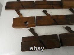 Lot of 8 Wooden Vintage Moulding Planes Antique Carpenters Tools A27