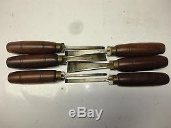 Lot of (9) Vintage Makers Marked Signed C Woodworking Chisels Great Condition