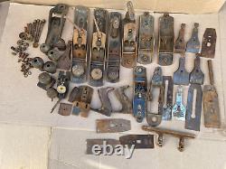 Lot of Vintage Stanley Bailey, Plane Woodworking Planer Tools & Parts