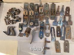 Lot of Vintage Stanley Bailey, Plane Woodworking Planer Tools & Parts