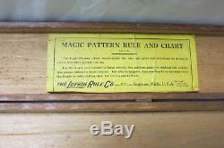 Lufkin Rule Co. Magic Pattern rule & chart, 1890 pattern makers, woodworking tool