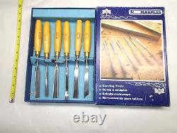 MARPLES M60A Set of (6) Woodworkers Vintage Carving Tools, Sheffield England