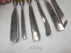 MARPLES M60A Set of (6) Woodworkers Vintage Carving Tools, Sheffield England