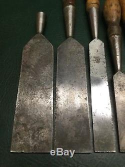 Miscellaneous Lot of 8 Vintage Witherby Woodworking Socket Chisels