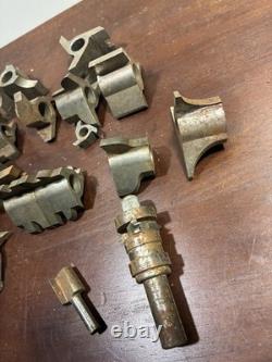 Mixed Lot Shaper Molder Cutter Heads & Knives Steel Woodworking Tooling Parts