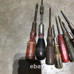 Mixed Lot of Vintage Screwdrivers Tools Set Woodworking Collection Antique