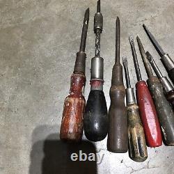 Mixed Lot of Vintage Screwdrivers Tools Set Woodworking Collection Antique