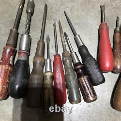 Mixed Lot of Vintage Screwdrivers Tools Set Woodworking Collection Antique