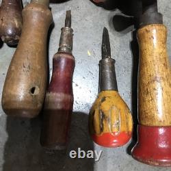 Mixed Lot of Vintage Screwdrivers Tools Set Woodworking Collection Antique