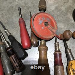 Mixed Lot of Vintage Screwdrivers Tools Set Woodworking Collection Antique