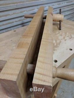 Moxon vise figured hard maple 1½ threads dovetail woodworking