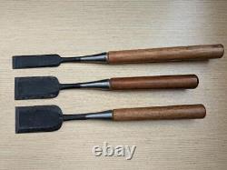 NOMI Chisel Japanese Carpentry Woodworking Tool 24 42 28mm Set Lot of 3