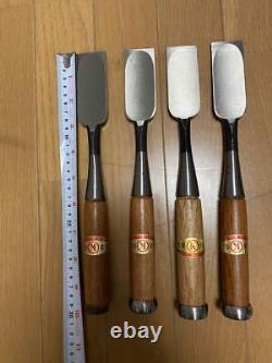 NOMI Chisel Japanese Carpentry Woodworking Tool 36mm Set Lot of 4