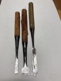 NOMI Chisel Japanese Carpentry Woodworking Tool 9 15 24mm Set Lot of 3