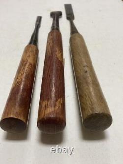 NOMI Chisel Japanese Carpentry Woodworking Tool 9 15 24mm Set Lot of 3