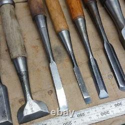 NOMI Chisel Japanese Carpentry Woodworking Tool Lot of 12 A-27