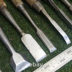 NOMI Chisel Japanese Carpentry Woodworking Tool Lot of 17 A-26