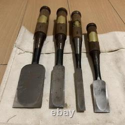 NOMI Chisel Japanese Carpentry Woodworking Tool Lot of 4 H-41