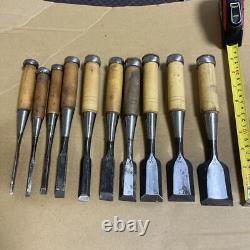 NOMI Chisel Japanese Carpentry Woodworking Tool Set Lot of 10 KY537