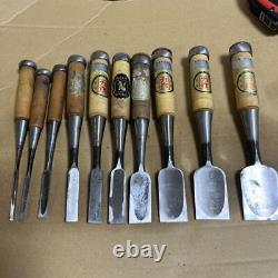 NOMI Chisel Japanese Carpentry Woodworking Tool Set Lot of 10 KY537