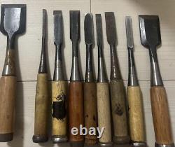 NOMI Chisel Japanese Carpentry Woodworking Tool Set Lot of 17