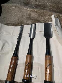 NOMI Chisel Japanese Carpentry Woodworking Tool Set Lot of 3 KY444