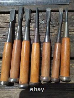 NOMI Chisel Japanese Carpentry Woodworking Tool Set Lot of 7 AI133