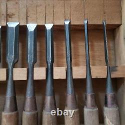 NOMI Japanese Chisels Carpentry Woodworking Hand Tool MITSUHIRO Set of 10