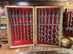 NOS Vintage Irwin 13 Auger Bit Set Traditional Woodwork Hand Brace Drill Tools