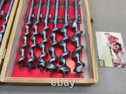 NOS Vintage Irwin 13 Auger Bit Set Traditional Woodwork Hand Brace Drill Tools