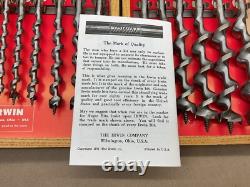 NOS Vintage Irwin 13 Auger Bit Set Traditional Woodwork Hand Brace Drill Tools
