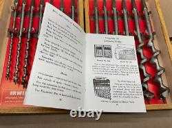 NOS Vintage Irwin 13 Auger Bit Set Traditional Woodwork Hand Brace Drill Tools