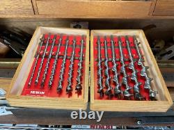 NOS Vintage Irwin 13 Auger Bit Set Traditional Woodwork Hand Brace Drill Tools